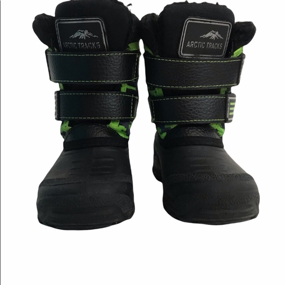 Boys Youth Size 3 Arctic Tracks Hawks Boots Light-Up In Back Waterproof - Picture 3 of 13